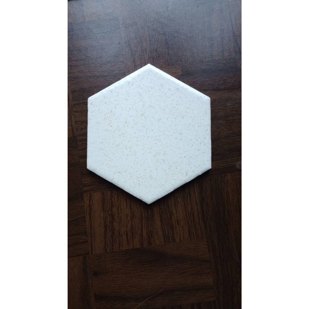 Vintage octagonal tile, beige with speckles. Set of 12.made in the USA